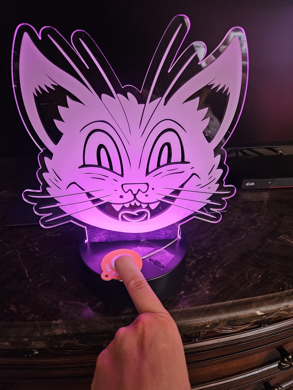 Pink Cat Face LED Accent Light by